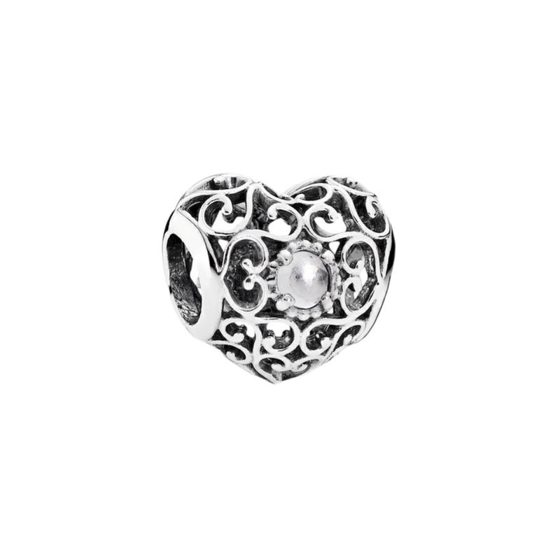 آویز گردنبند نقره زنانه پاندورا مدل april signature heart 65166