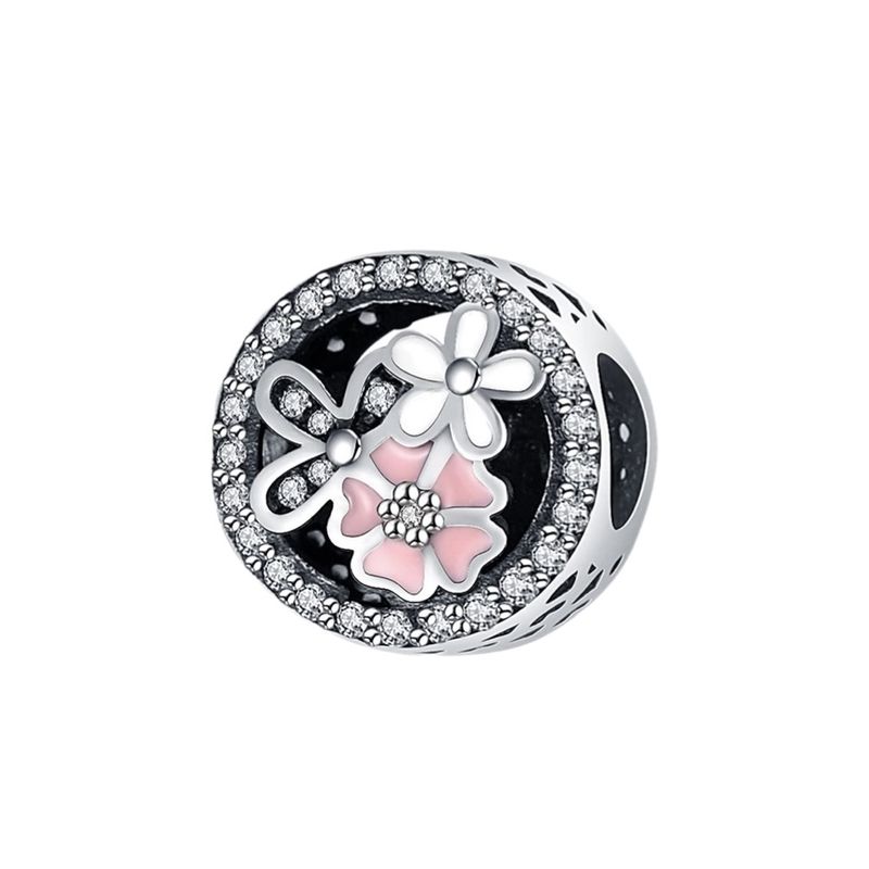 آویز گردنبند نقره زنانه پاندورا مدل bloom flower clip charm 65273
