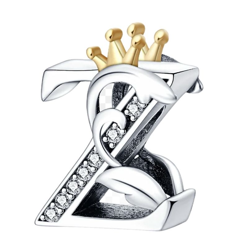 آویز گردنبند نقره زنانه پاندورا مدل crown z letter 6578