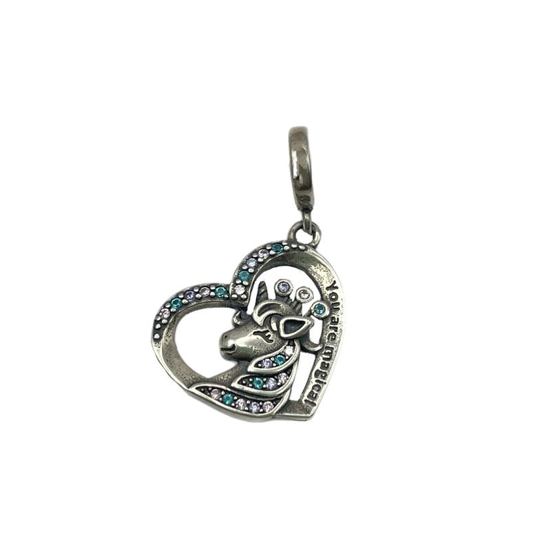 آویز گردنبند نقره زنانه پاندورا مدل crystal unicorn pendant 65340
