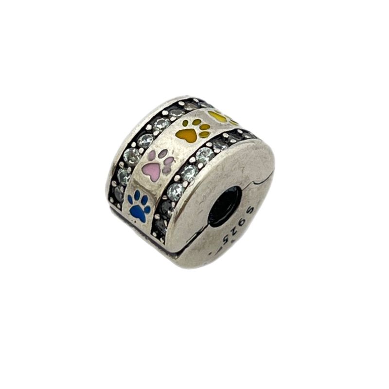 آویز گردنبند نقره زنانه پاندورا مدل dog paw print clip 65282