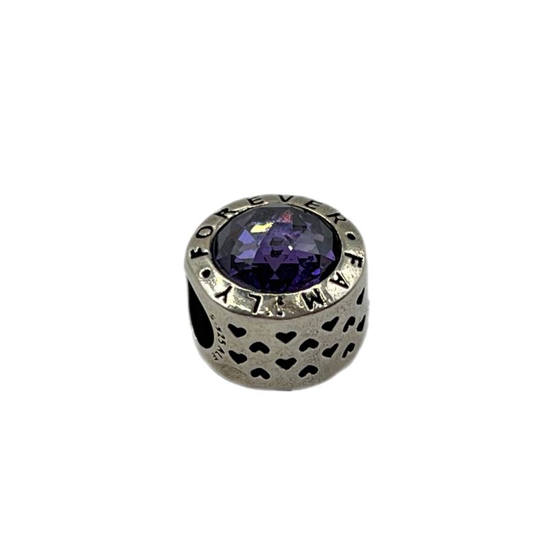 آویز گردنبند نقره زنانه پاندورا مدل family forever purple charm 65433