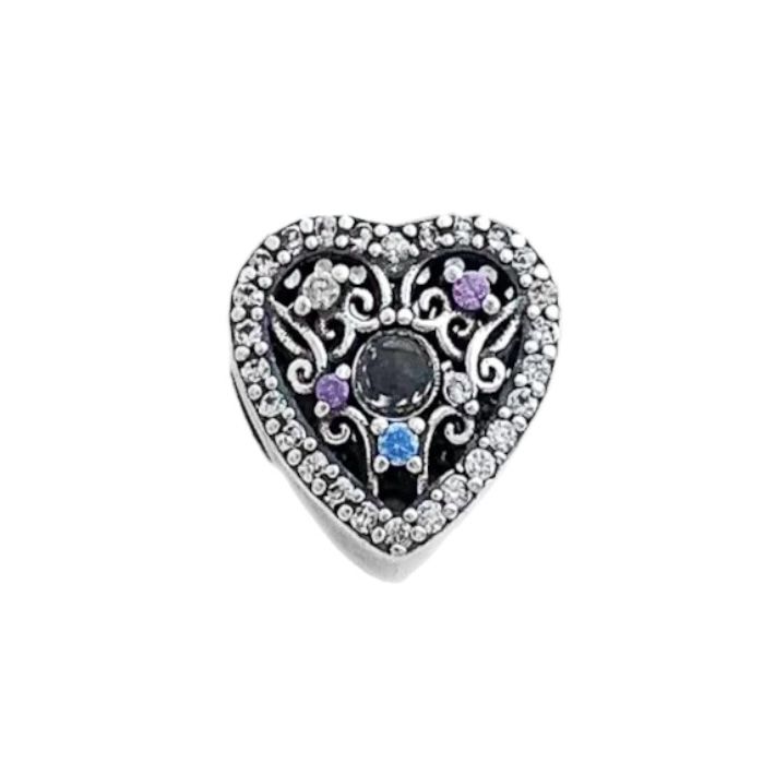 آویز گردنبند نقره زنانه پاندورا مدل heart charm 65220
