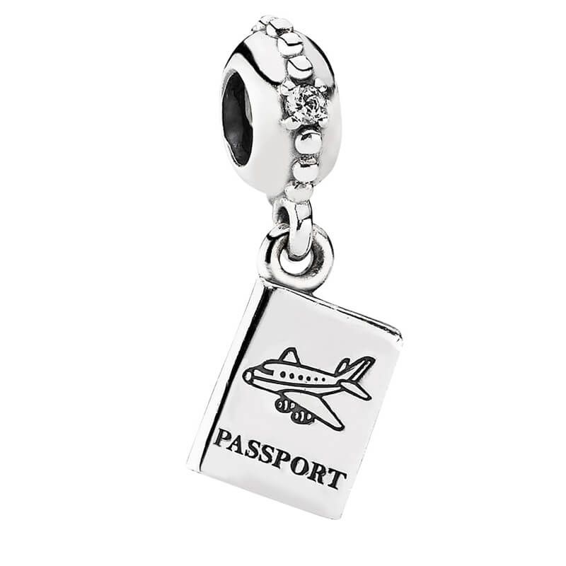 آویز گردنبند نقره زنانه پاندورا مدل passport pendant