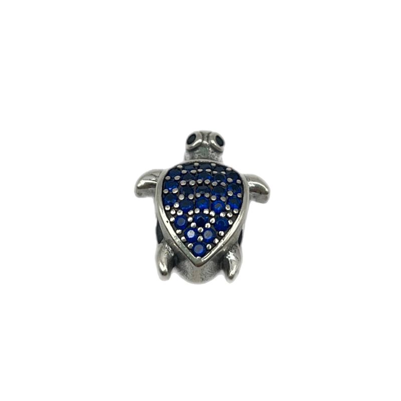 آویز گردنبند نقره زنانه پاندورا مدل sparkling blue turtle charm 65320