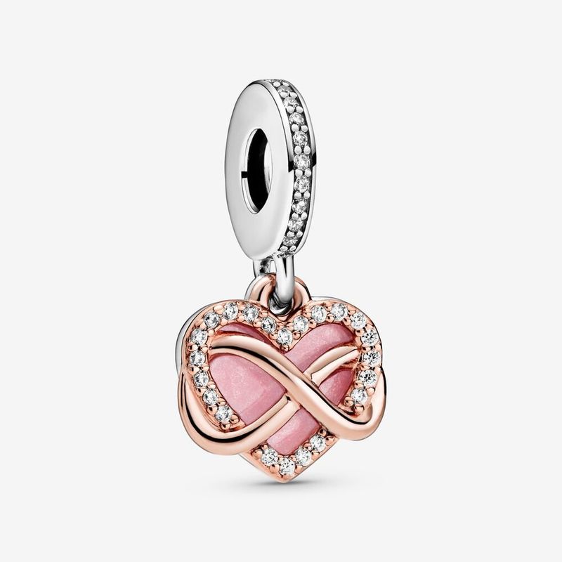 آویز گردنبند نقره زنانه پاندورا مدل sparkling infinity heart dangle