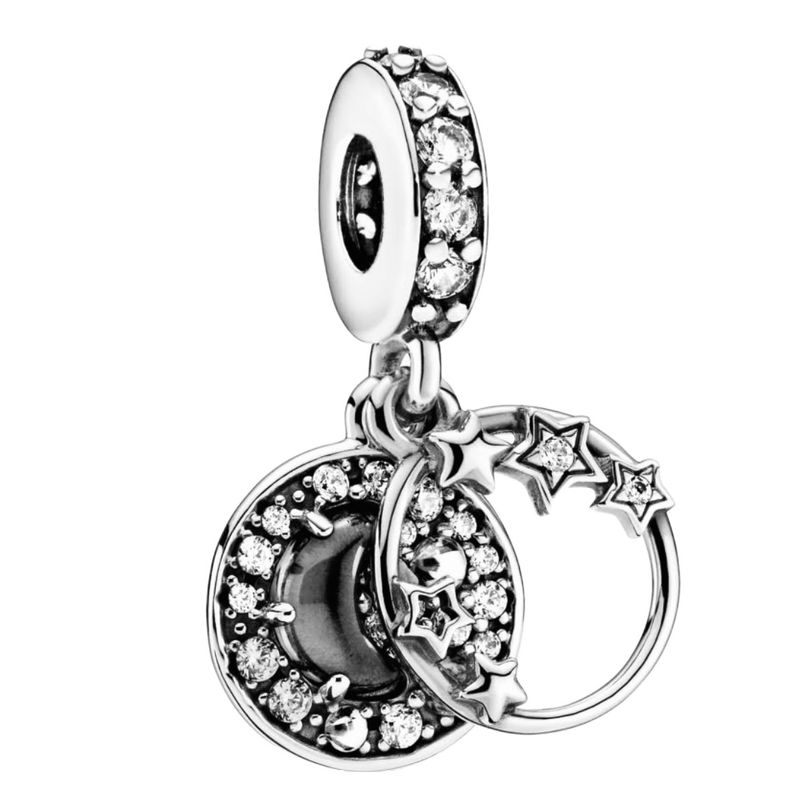 آویز گردنبند نقره زنانه پاندورا مدل sparkling moon spinning 65243