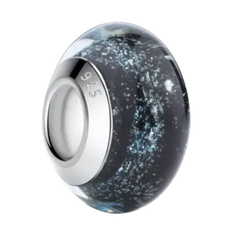 آویز گردنبند نقره زنانه پاندورا مدل wavy dark blue murano 65164