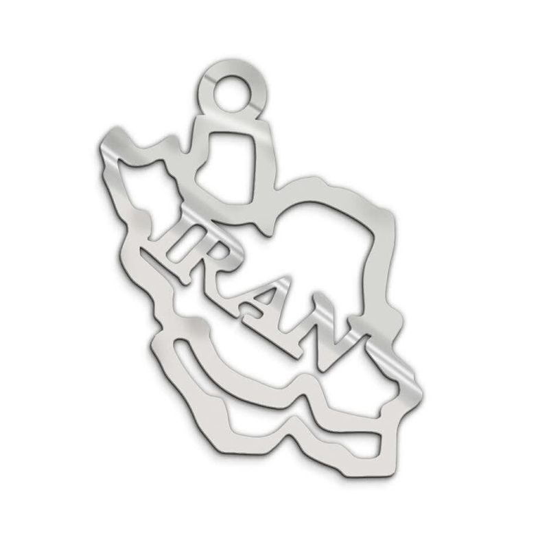 آویز گردنبند نقره مدل iran 001 طرح نقشه ایران
