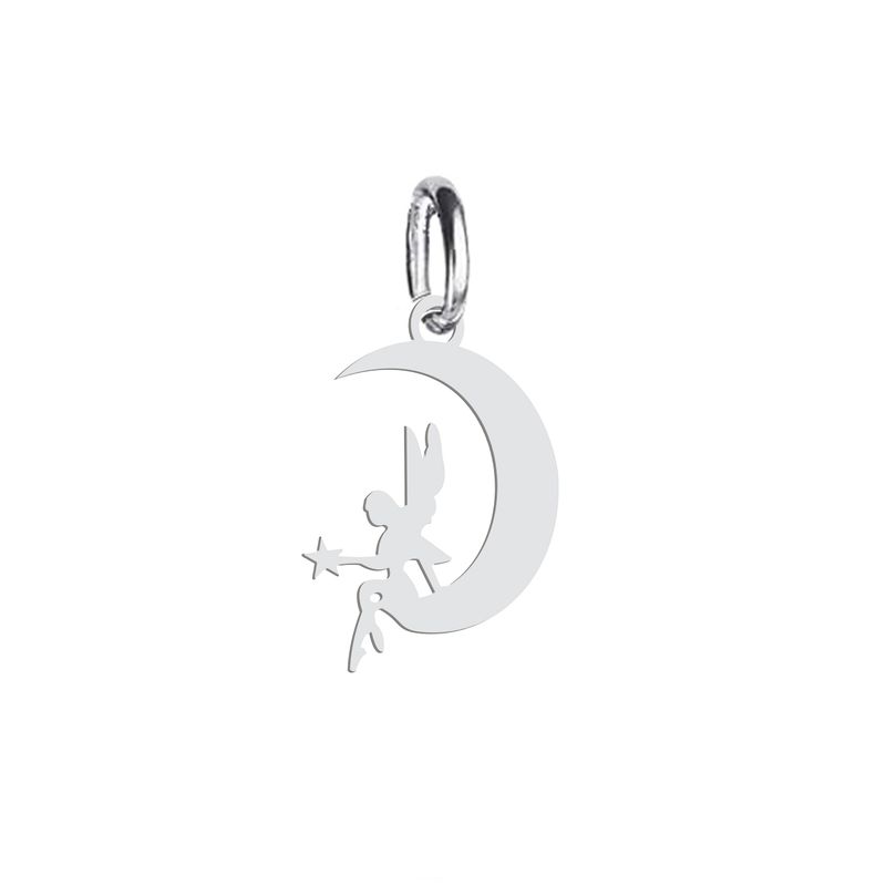 آویز گردنبند نقره هایکا طرح فرشته و ماه مدل n.ha 178