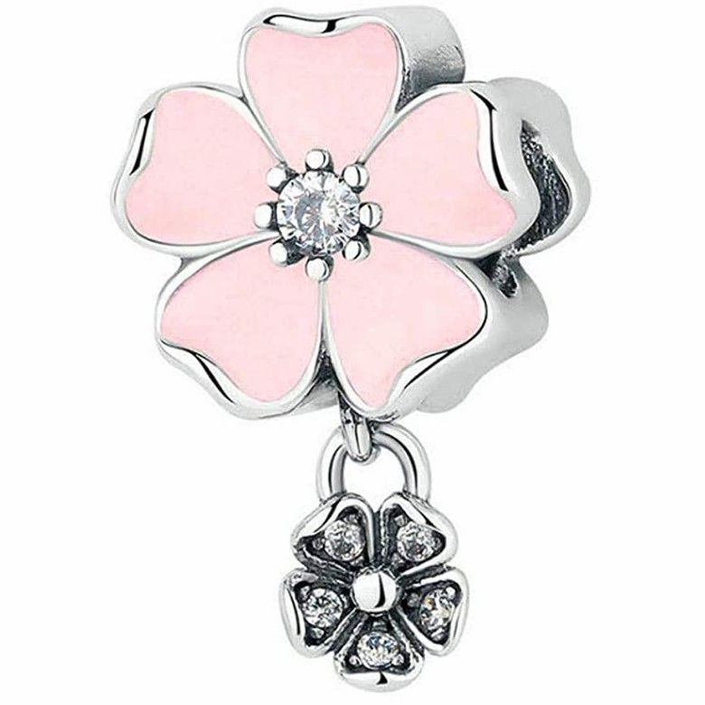آویز گردنبند و دستبند نقره زنانه پاندورا مدل cherry flower