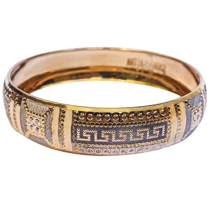 النگو طلا 18 عیار زنانه گالری طلای ونوسام مدل تک پوش خرسند کد a662 سایز 4