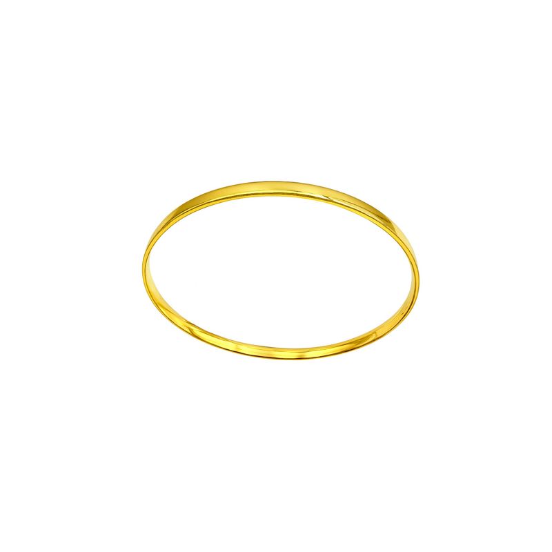 النگو طلا کم اجرت 18 عیار زنانه زرلاین مدل آینه‌ای پهن کد b 300030 سایز 3