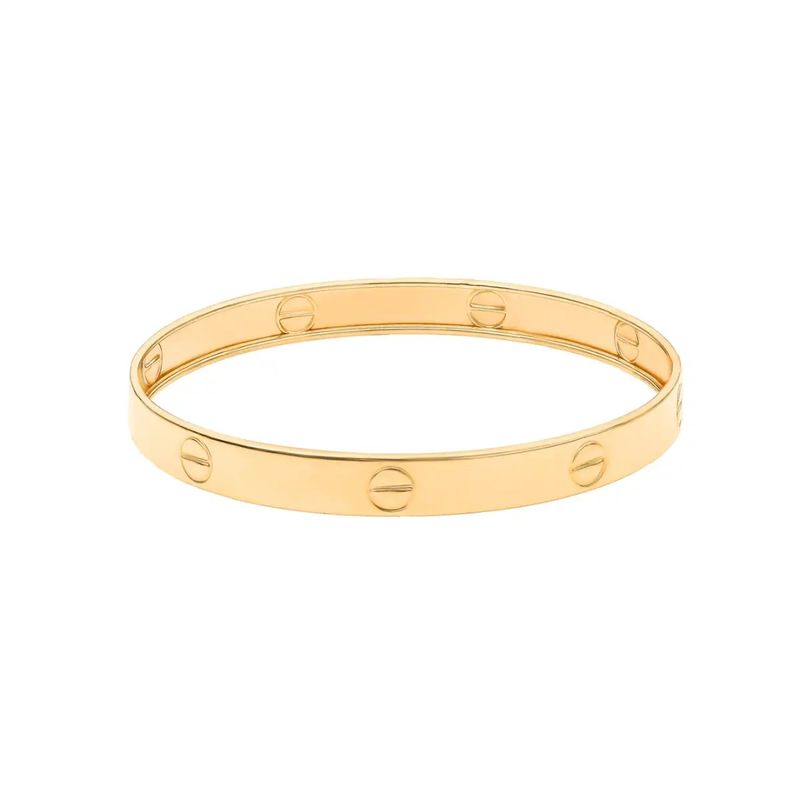 النگو طلا کم اجرت 18 عیار زنانه پندار گلد مدل کارتیه لاو کد alg36 سایز 4