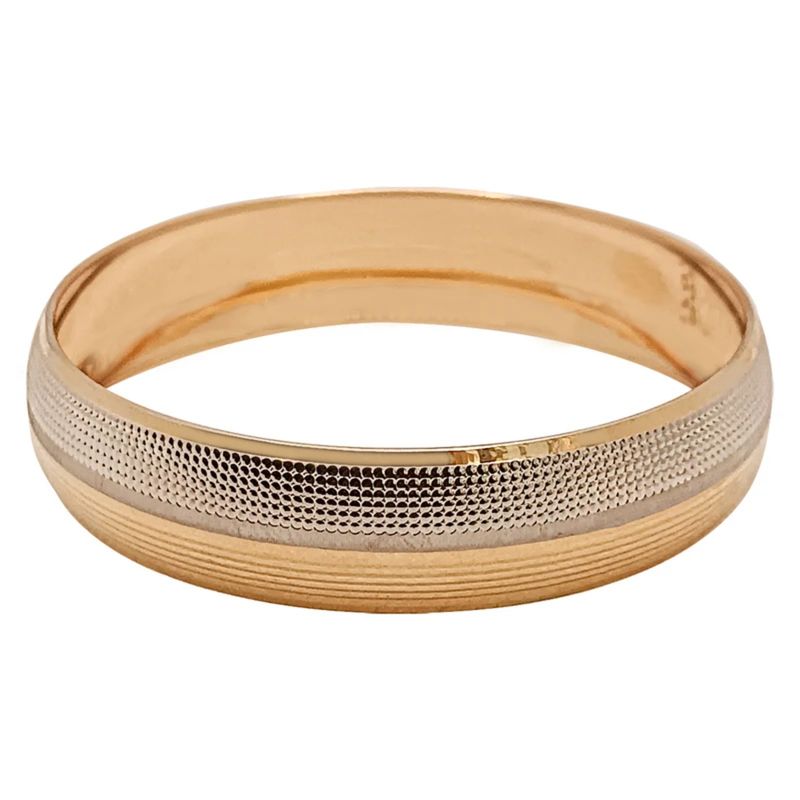 النگو طلا کم اجرت 18 عیار زنانه گالری طلای ونوسام مدل دیاکو دورنگ سایز 3