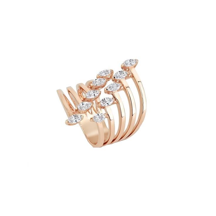انگشتر طلا 18 عیار زنانه قیراط طرح مارکیز کد gh5810