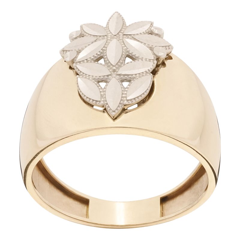 انگشتر طلا کم اجرت 18 عیار زنانه گلدم مدل r 390048