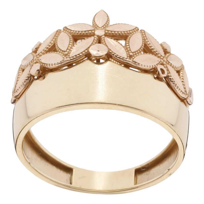 انگشتر طلا کم اجرت 18 عیار زنانه گلدم مدل r 390068