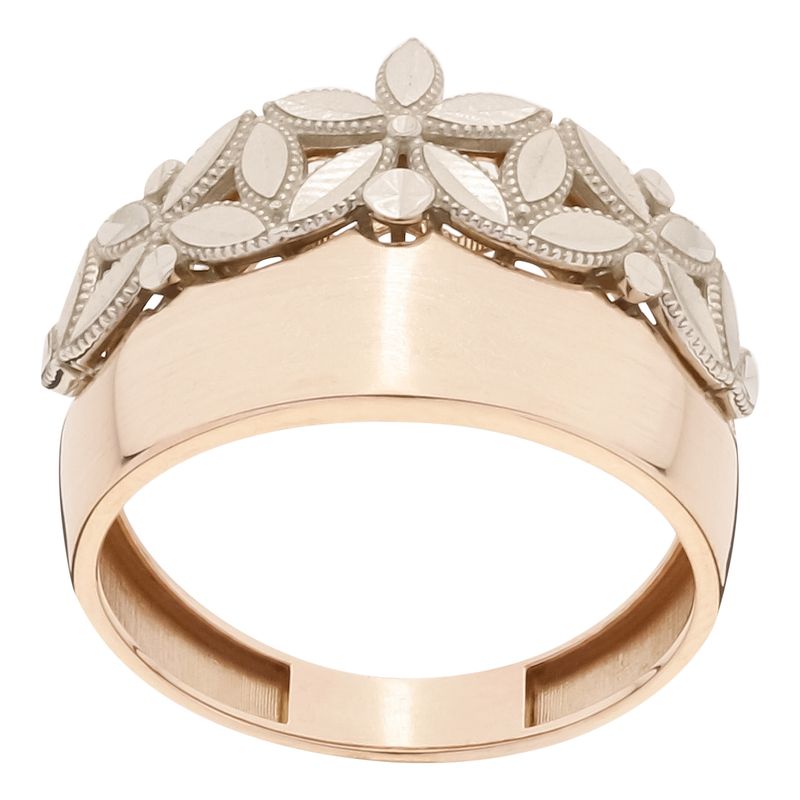 انگشتر طلا کم اجرت 18 عیار زنانه گلدم مدل r 390081