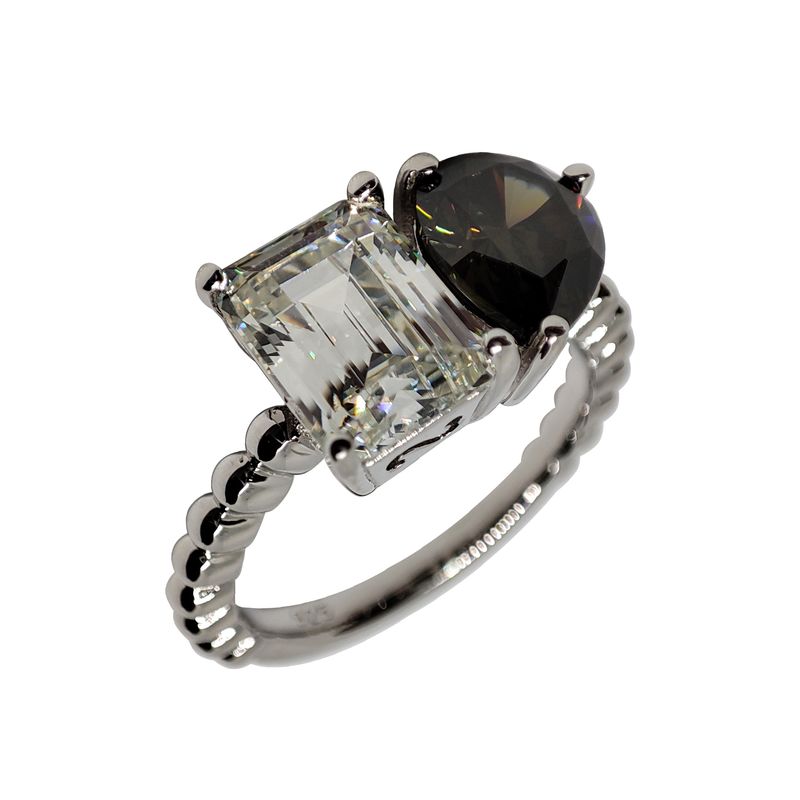 انگشتر نقره آیس کات زنانه مدل topaz & emerald کد 228