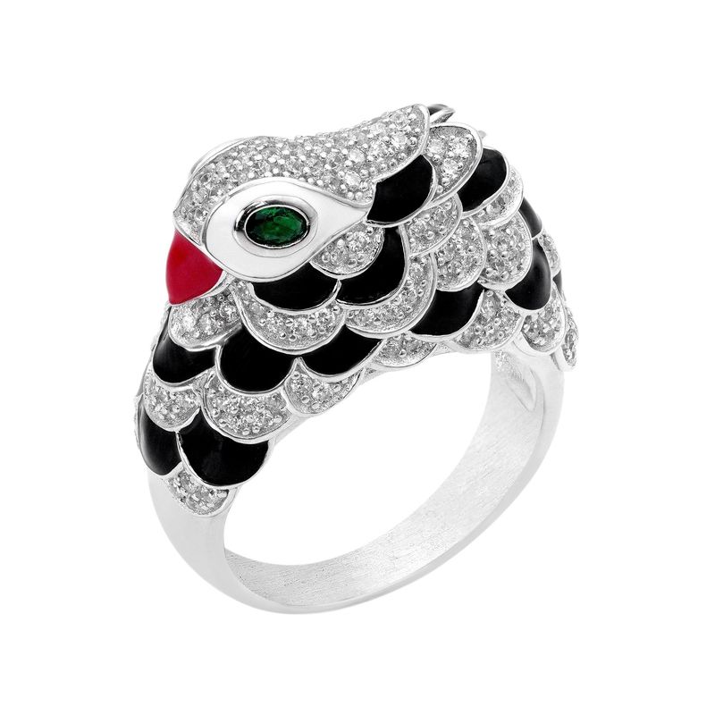 انگشتر نقره اتمی زنانه نقره حامدی مدل طوطی dkre r80