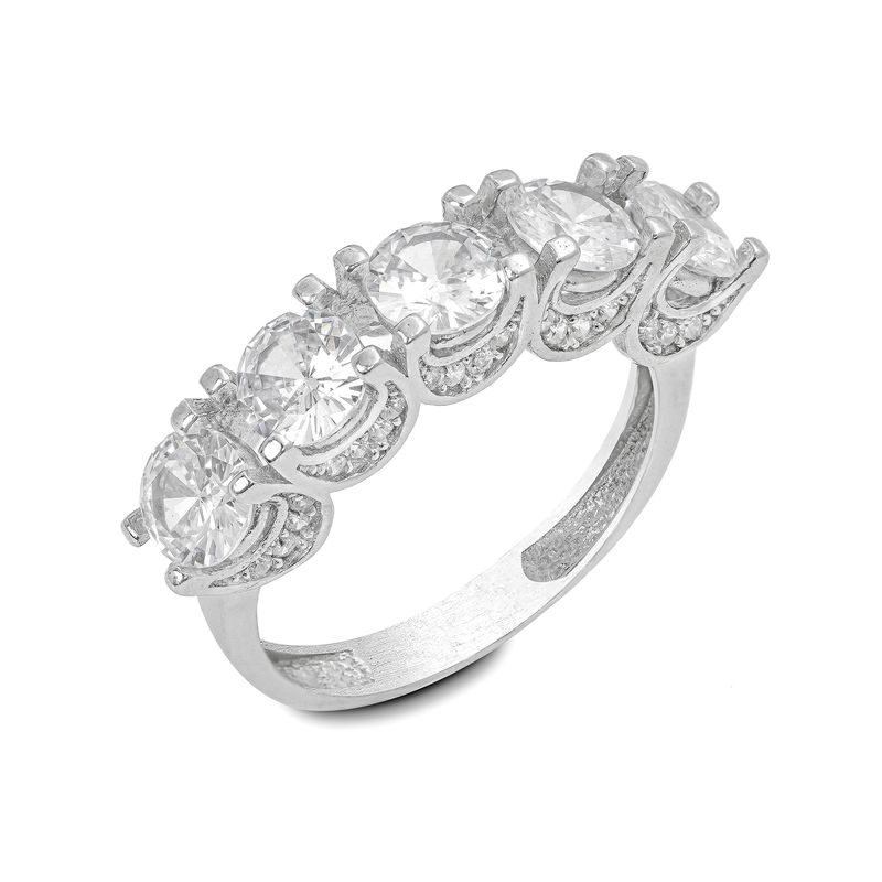 انگشتر نقره اتمی زنانه نقره حامدی مدل پنج تخمه dkri r210