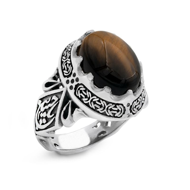 انگشتر نقره تایگر مردانه مدل dkrim ti3