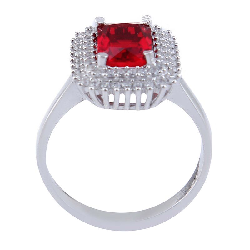 انگشتر نقره زنانه مدل بازرگانی میلادی کوارتز تراش جواهری رکاب رادیوم کد awr_1207
