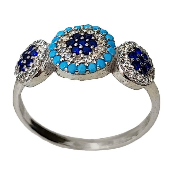 انگشتر نقره زنانه مدل حلقه چشم نظر کد rs2040