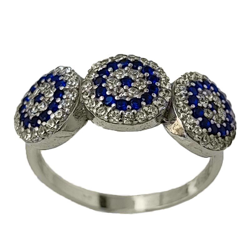 انگشتر نقره زنانه مدل حلقه چشم نظر کد rs2045