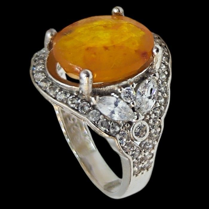 انگشتر نقره یاقوت آفریقایی زنانه مدل مخراج برلیان کد 85400