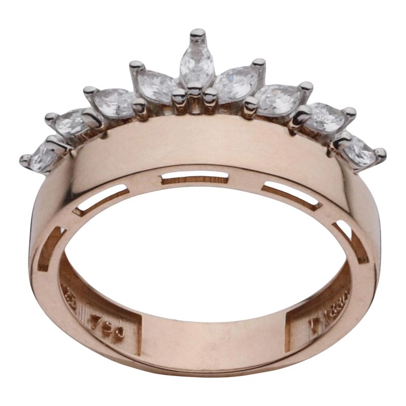 حلقه طلا 18 عیار زنانه مایا ماهک مدل mr138103 طرح تاج