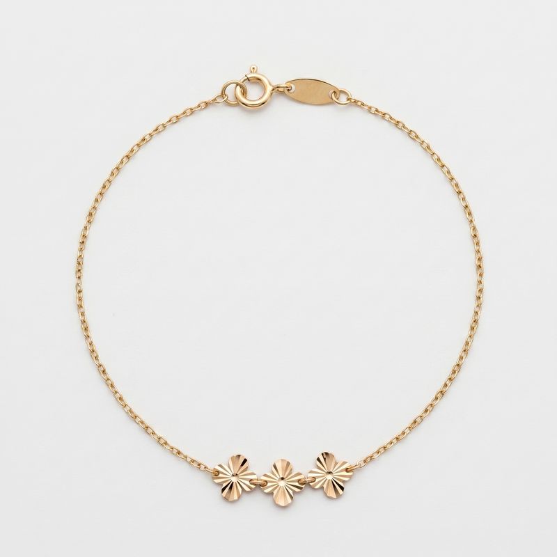 دستبند زنجیری طلا کم اجرت 18 عیار زنانه ناریا مدل ونکلیف تراش کد kho_31_4