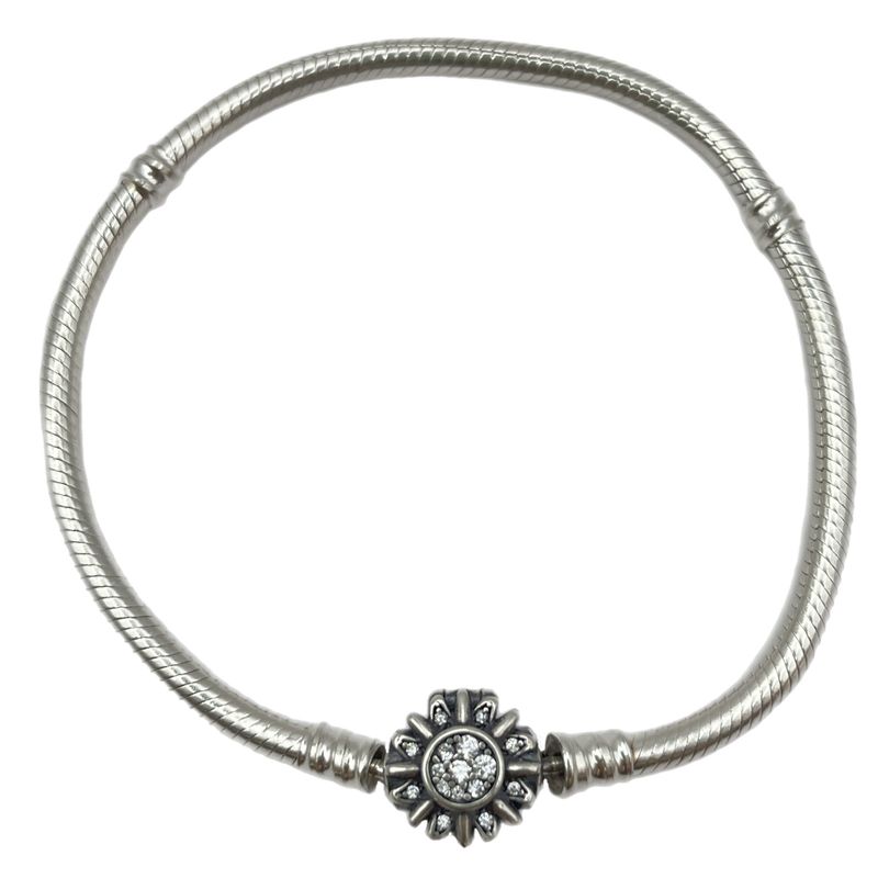 دستبند زنجیری نقره زنانه پاندورا مدل flower sparkly 5919