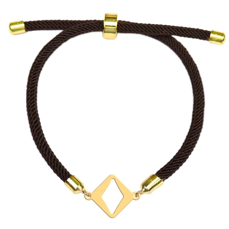 دستبند طلا 18 عیار دخترانه وی وی گلد گالری مدل لوزی کد bs2200