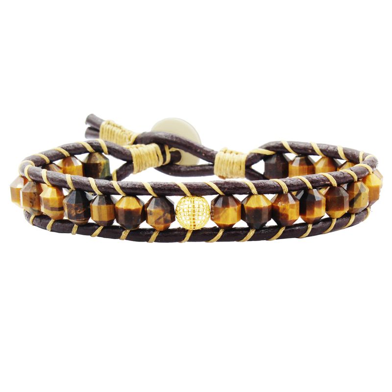 دستبند طلا 18 عیار مردانه رزالیا مدل wild tiger کد bml 6