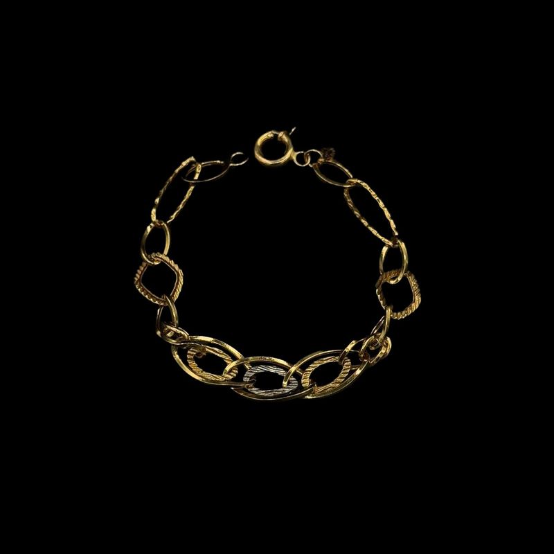 دستبند طلا کم اجرت 18 عیار زنانه ناریا مدل هرمس کلاسیک کد b30 07