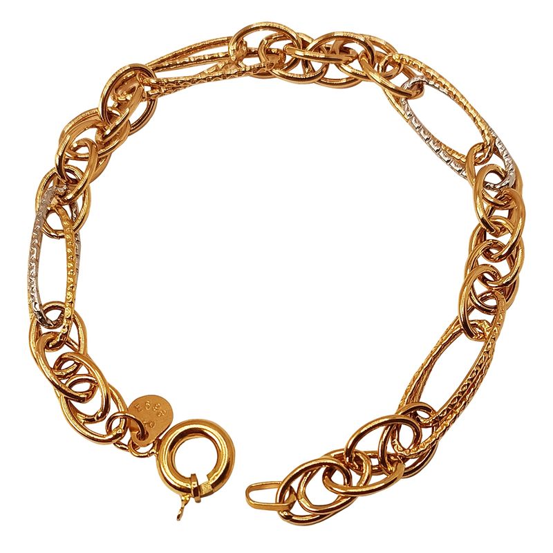 دستبند طلا کم اجرت 18 عیار زنانه گالری طلای ونوسام مدل زری نار کد vns895