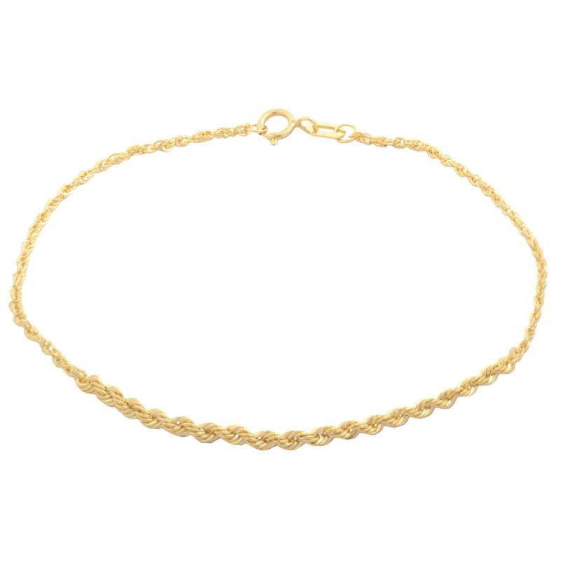 دستبند طلا کم اجرت 18 عیار زنانه گالری طلای پرنسس مدل طنابی