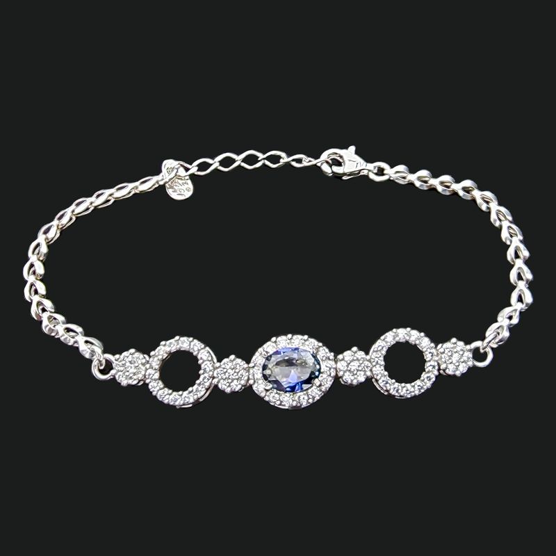 دستبند نقره زنانه مسعود جلالی نقره کار مدل tanzanite 03