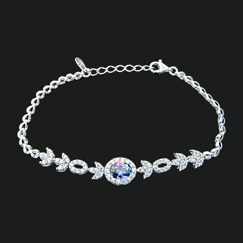دستبند نقره زنانه مسعود جلالی نقره کار مدل tanzanite 06