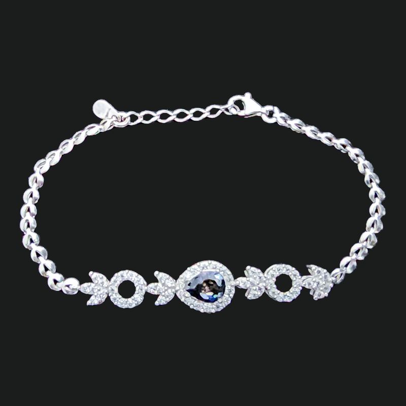 دستبند نقره زنانه مسعود جلالی نقره کار مدل tanzanite 09