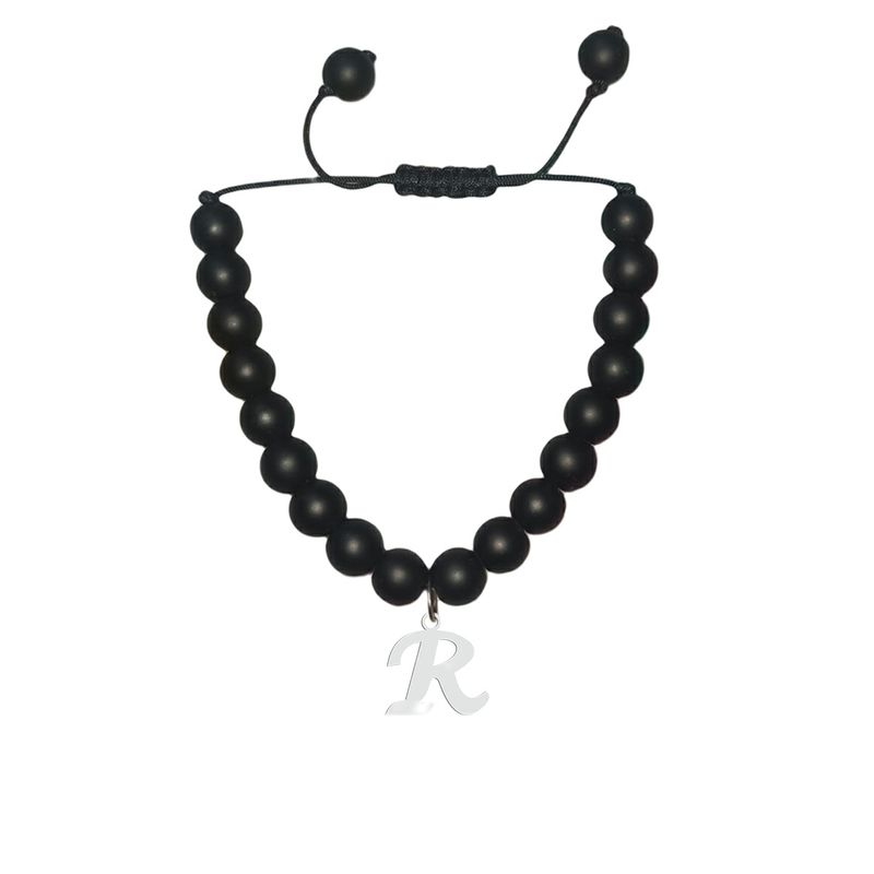 دستبند نقره هایکا طرح حرف لاتین r مدل n.ha1 152