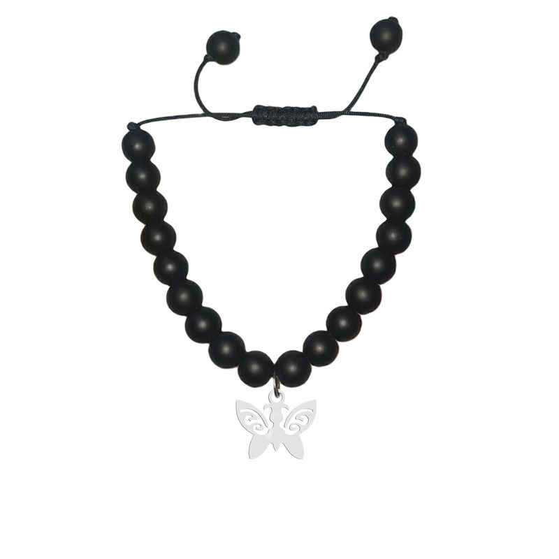دستبند نقره هایکا طرح پروانه مدل n.ha1 125