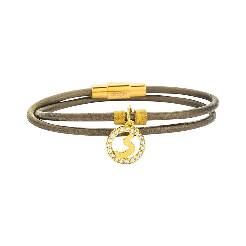 دستبند چرم و طلا 18 عیار زنانه کیا گالری مدل bm125 026