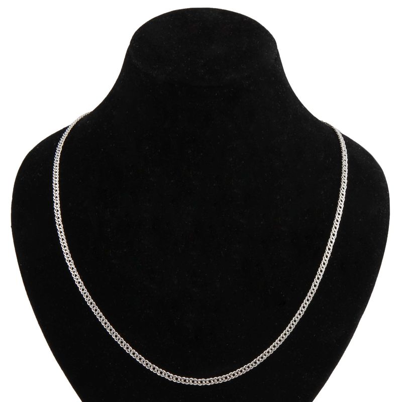 زنجیر نقره زنانه بازرگانی میلادی مدل کورب curb chain‎‏ کد zr_066