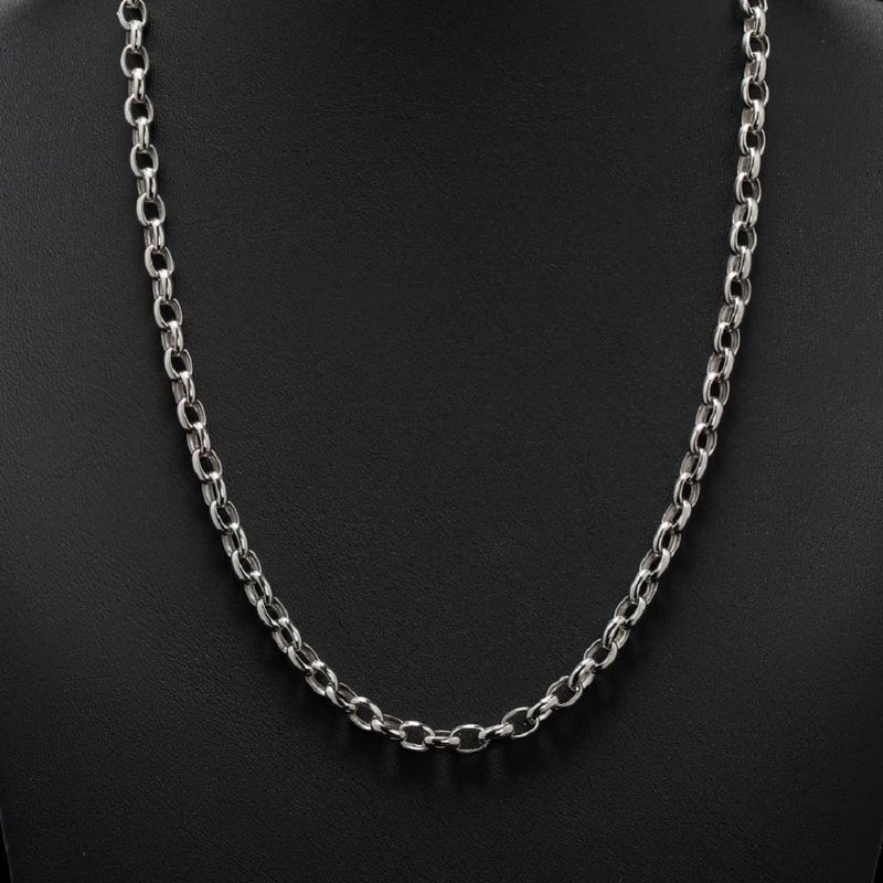 زنجیر نقره مردانه گالری ظهیرالدینی طرح حلقه ای مدل hlg 65 70 gt