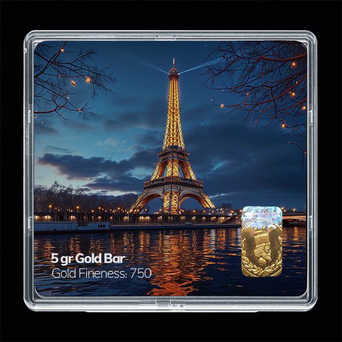 شمش طلا 18 عیار مدوپد مدل ایفل کد sg11800