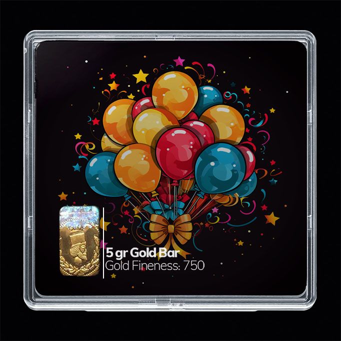شمش طلا 18 عیار مدوپد مدل بادکنک کد sg10711