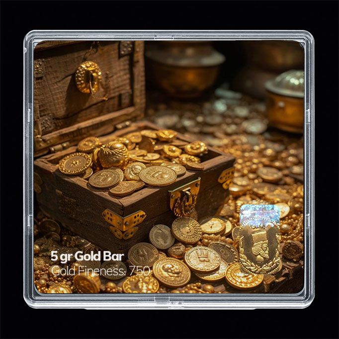 شمش طلا 18 عیار مدوپد مدل صندوق طلا کد sg11752